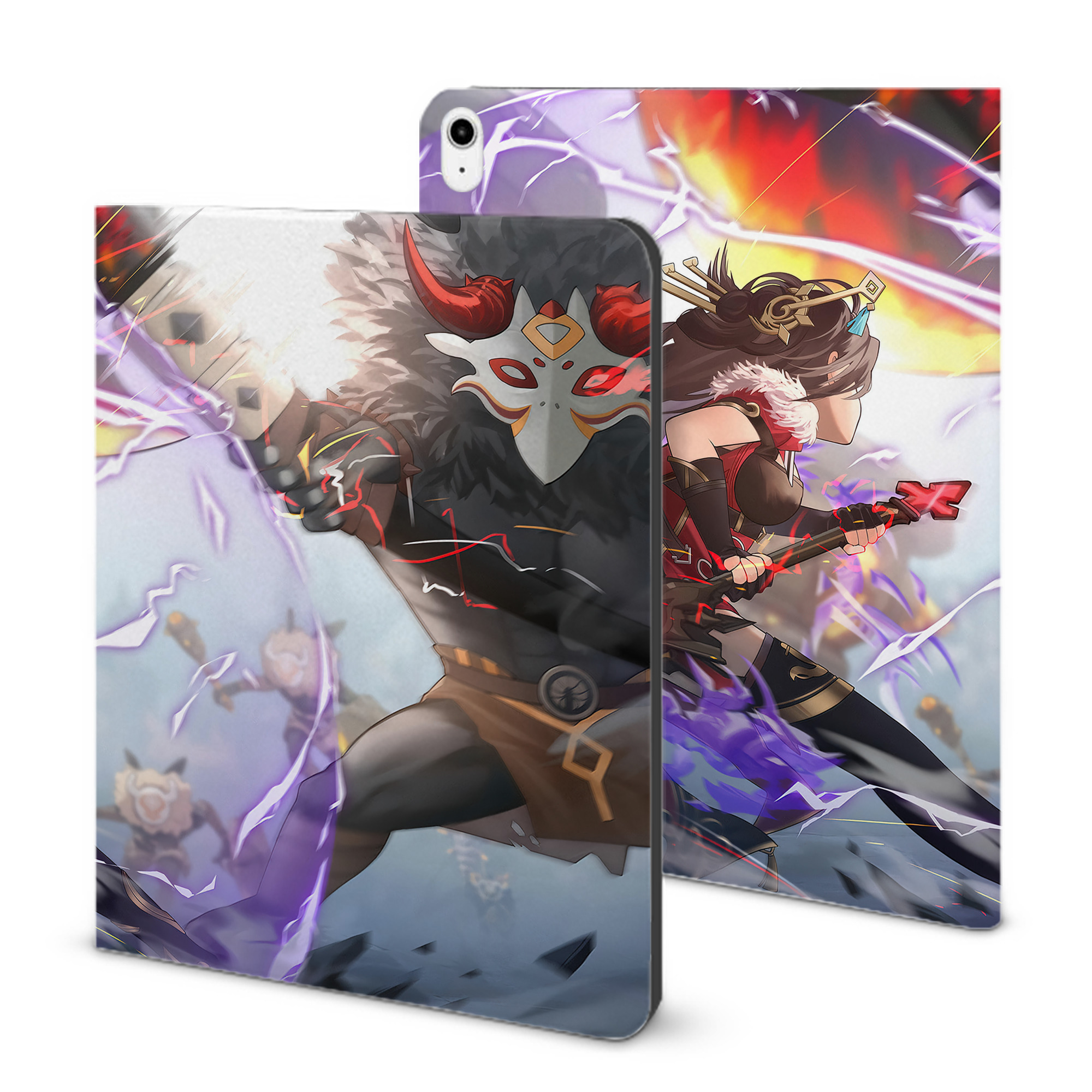 げんし神 genshin IPadケース ペンホルダー付き ブックスタイルデザイン